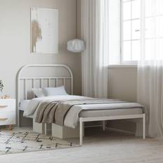 vidaXL Metal Bed Frame with Headboard 107 x 203 cm