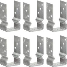 Anclajes al Suelo y Zapatas de Columna vidaXL Anclajes De Valla 6 Piezas Plata 8x6x15 cm Acero Galvanizado