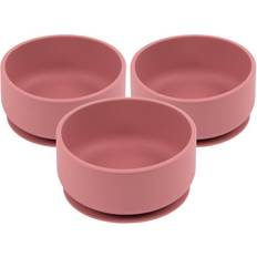 Plates & Bowls Baby Silicone Suction Bowls Pack of 3 Dusty Rose