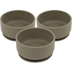 Plates & Bowls Baby Silicone Suction Bowls Pack of 3 Silver Sage