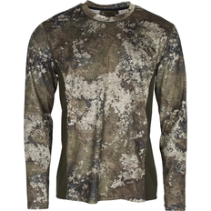 Camouflage Overdele Pinewood Furudal Camou langærmet T-shirt, Strata/Mossgrøn