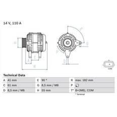 Bosch Générateurs Bosch 0 986 080 710 Alternateur 14V 110A Megane 2 Kombi