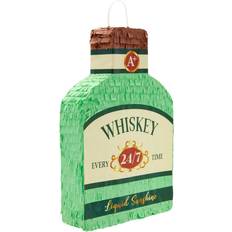 Sparkle and Bash Whisky Bottle Fiesta Pinata for Bachelor Party 21st Birthday 16.5x11 in