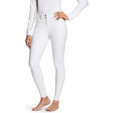 Equestrian - White Trousers Ariat Tri Factor Grip Silicone Knee Patch Breeches White