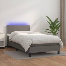 Latex Boxspringbetten vidaXL mit Matratze & LED Grau 90x190 cm Boxspringbett