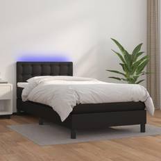 Latex Continentaal Bedden vidaXL Boxspring Met Matras En LED Kunstleer 90x190 cm