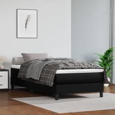 90cm Camas vidaXL Estructura De Houston Cuero Sintético Negro 90x190 cm Cama Continental