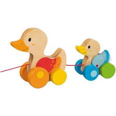 Trækkelegetøj Goki Wooden Pull Animal Family Duck