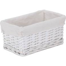 Small White Wicker Lined Basket