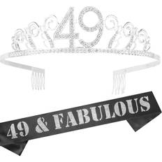 Birthdays Sashes Meant2Tobe 49th Birthday Decoration for Women Tiara and Sash for Party Supplies