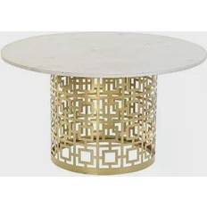 Dkd Home Decor Side White Golden Metal 76 Small Table