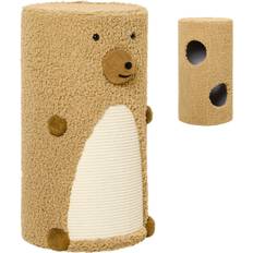 Pawhut Scratching Barrel in Bear Design 66cm