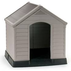 Animali domestici Curver Cuccia da Esterno Per Cani 99 x 95 x 99 cm In Plastica Keter Dog House Sabbia/Marrone