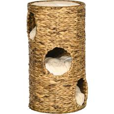 Pawhut Katthus 3 Grottor Boho Rotting Design 40 x 40 x 73 cm