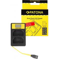 Patona Smart Dual LCD USB oplader til LP-E6 EOS 5D 60D 60Da 6D 7D EOS70D EOS-70D LP-E6 Mark II