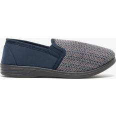 Blue - Men Slippers Zedzzz CHARLES Mens Full Slippers Navy: