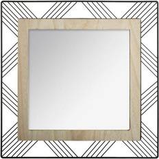 Miroirs Muraux Atmosphera Carré En Métal MDF Joe 45 x 45 cm - Beige Miroir Mural