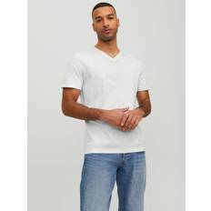 Jack & Jones Uomo Magliette Jack & Jones Maglietta con scollo a V Organic Basic Blanc