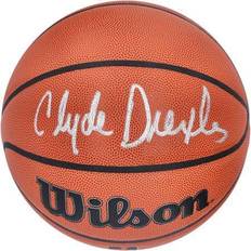 NBA Sports Fan Products Clyde Drexler Portland Trail Blazers Autographed Wilson Authentic Series Indoor/Outdoor Basketball