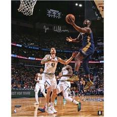 Sports Fan Apparel Zion Williamson New Orleans Pelicans Autographed x Navy Jersey Layup Vertical Photograph