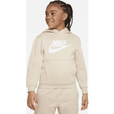 Nike Hoodies Nike Big Kid's Sportswear Club Fleece Hoodie - Sanddrift/White