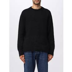 Off-White Tøj Off-White Sort Pil Jomfruuld Og Mohair Blanding Sweater Med Pilemønster -