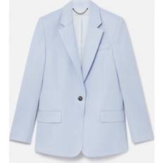 Flanell Jacketts Stella McCartney Wool Flannel Slim Fit Boyfriend Blazer, Woman, Baby Blue, Baby Blue