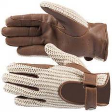 Marron - Équitation Gants Horze Gehäkelte Reithandschuhe Aus Leder, Atmungsaktiv, Verstellbarer Lederriemen, Größe 4.5-10, Braun/Beige, Schwarz/Weiß Braun