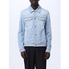 Versace Men Jackets Versace Allover denim jacket 1d380_light_blue