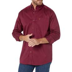 Ariat Men Polo Shirts Ariat Twill Shirt Mens, Burgundy Burgundy