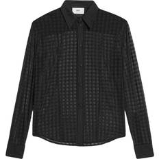 Ami Paris Rutig Klassisk Skjorta - Black