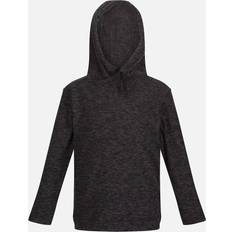 Black Fleece Garments Regatta Childrens/Kids Keyon Hooded Fleece Black/Black Marl