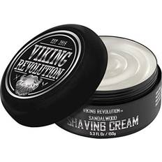 Viking Revolution Luxury Shaving Cream for Men- Sandalwood Scent Soft, Smooth & Silky Shaving Soap Rich Lather for the Smoothest Shave 5.3oz