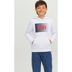 Rød Hoodies Jack & Jones Sweatshirts JJELOGO TEE LS ONECK COL JNR Hvid Jahre