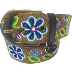 Brown - Women Belts Equine Couture Lilly Cotton Belt