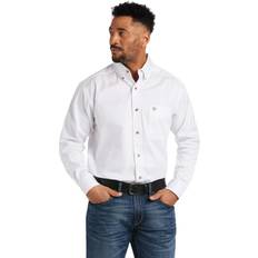 Men - White Polo Shirts Ariat Men Solid Twill Shirt, White