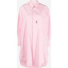 Pink - Shirt Dresses Palm Angels Logo Cotton Poplin Shirt Dress