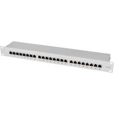 LogiLink NP0060 Patch Panel Kat.6A 24-Ports Lichtgrau