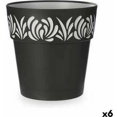 Krukor, Plantor & Odling Stefanplast Självvattnande blomkruka Gaia Antracitgrå
