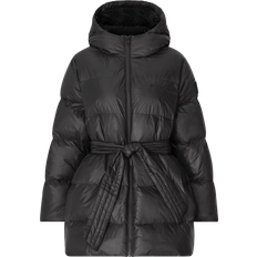 Svea Jakke Mid Length Belted Coat Sort