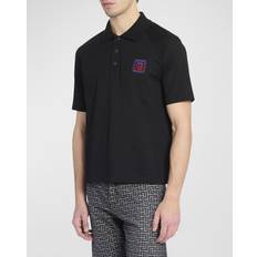 Balmain Homme Polos Balmain Black Embroidered Polo EJJ NOIR/BLEU MOYEN/