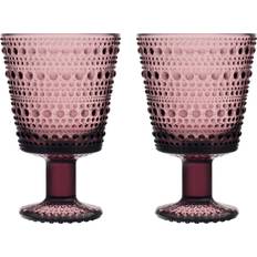 Iittala Lunettes Iittala À Eau Sur Pied Kastehelmi 26 cl, Violet (Set de 2) Verre