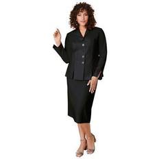 Women Suits Roaman's plus two-piece skirt suit with shawl-collar jacket skirt