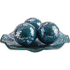 Turquoise Bowls WHOLE HOUSEWARES 11.5" Glass Mosaic