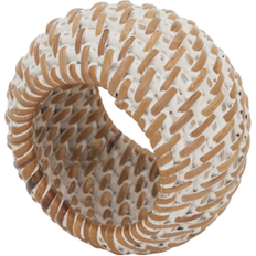 Napkin Rings on sale Saro NR509.W 2.4 Woven Rattan White Napkin Ring