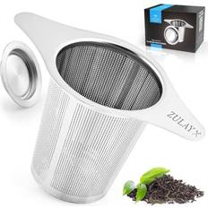 Best Tea Strainers Zulay Kitchen Reusable for Loose with Fine Mesh silver Tea Strainer