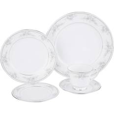 Noritake Sweet Leilani 5 Piece Place Setting White Dinner Set