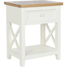 Dkd Home Decor Bedside Tables Dkd Home Decor Nightstand Natural Paolownia wood 49,5 Bedside Table