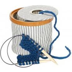 Prym Garnholdere Prym Garnskål Canvas Stof Lysegrå/Hvid 16cm Ø13,5cm