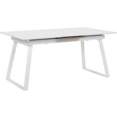 Beliani Tavoli da pranzo Beliani In Colore Bianco E Legno Naturale 160 x 90 cm Kaluna Tavolo da pranzo